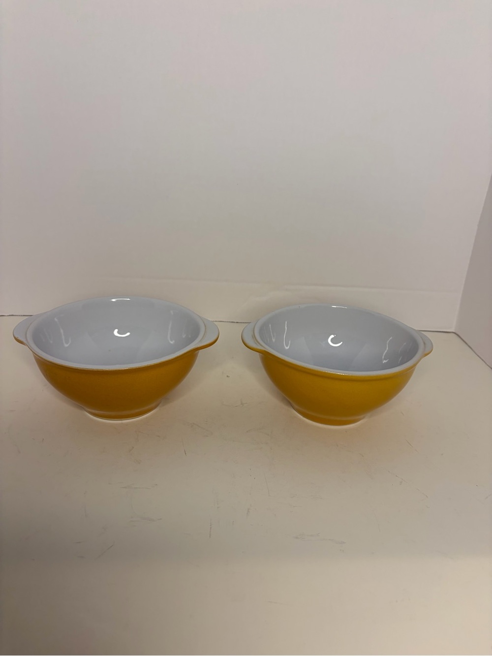 Emile Henry Lug Ear Handle Ceramic Bowl with Handles Mustard - Set of 2